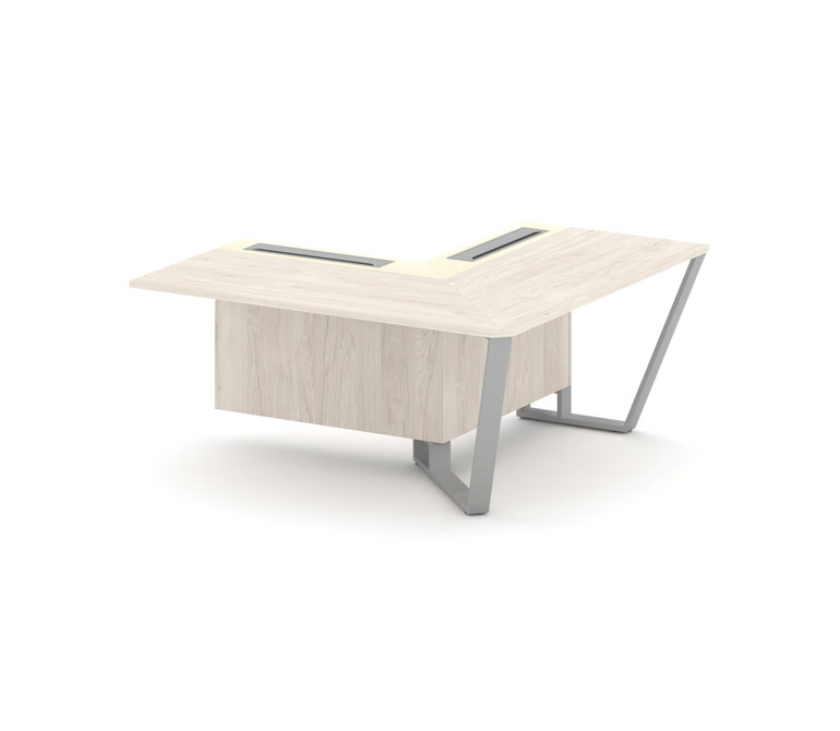 Steel Meet Завершающий угловой модуль правый KMK-PR.B.SPZOU-16(R) Денвер Светлый/Ваниль Глянец/Метал