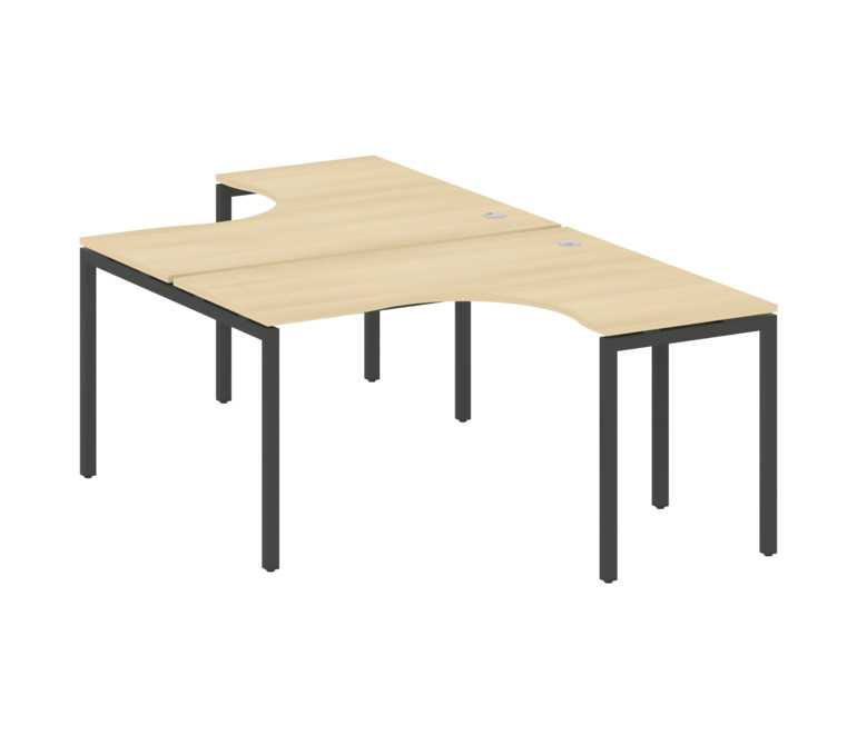 Metal System Quattro Рабочая станция криволинейная на П-образном м/к 40БП.РАС-СА-2.3 Акация Лорка/Ме