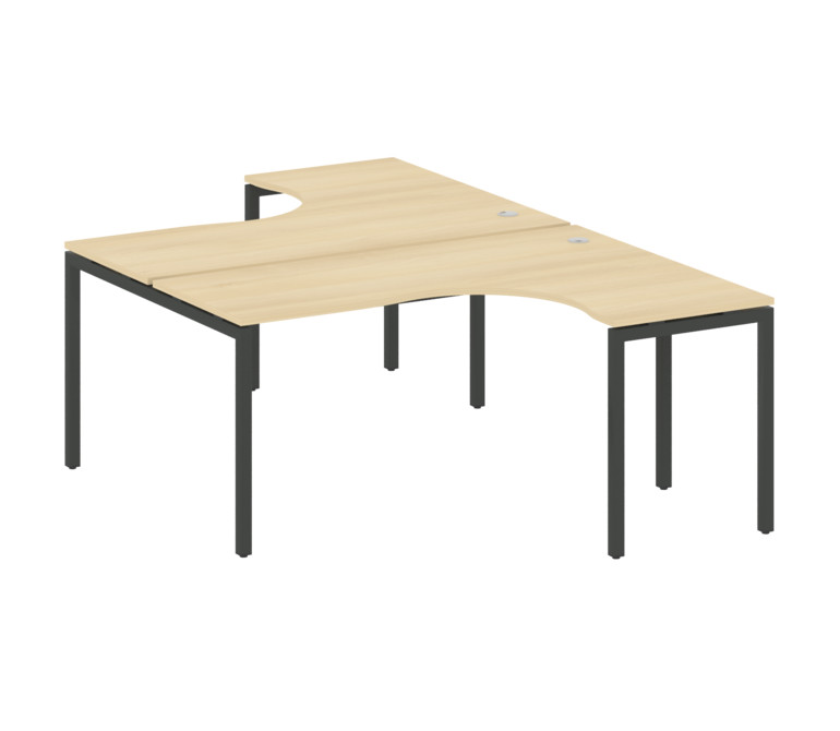 Metal System Quattro Рабочая станция криволинейная на П-образном м/к 40БП.РАС-СА-2.4 Акация Лорка/Ме