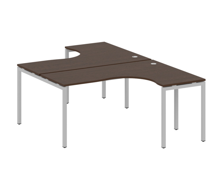 Metal System Quattro Рабочая станция криволинейная на П-образном м/к 40БП.РАС-СА-2.4 Венге Цаво/Мета