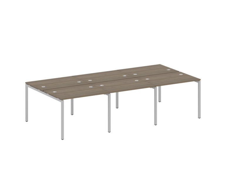 Metal System Quattro Рабочая станция на 6 раб. мест на П-образном м/к 40БП.СМ-6.1 Вяз Благородный/Ме