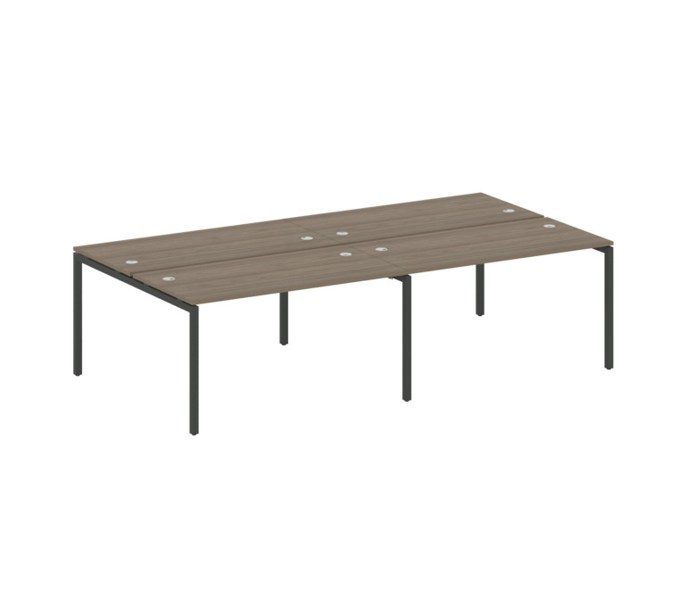 Metal System Quattro Рабочая станция на 4 места на П-образном м/к 40БП.СМ-4.3 Вяз Благородный/Металл