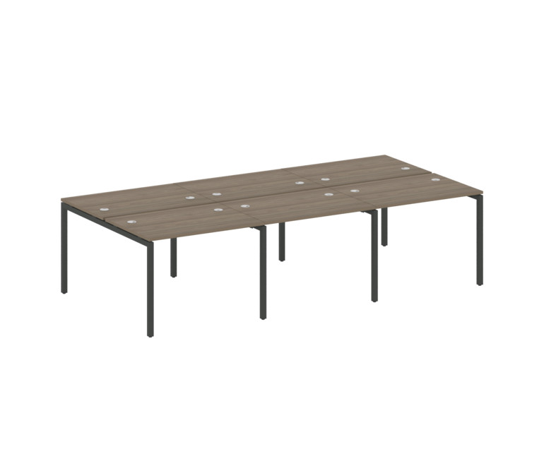 Metal System Quattro Рабочая станция на 6 раб. мест на П-образном м/к 40БП.СМ-6.1 Вяз Благородный/Ме