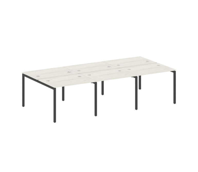 Metal System Quattro Рабочая станция на 6 раб. мест на П-образном м/к 40БП.СМ-6.1 Дуб Наварра/Металл