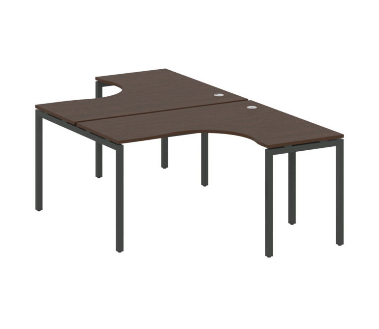 Metal System Quattro Рабочая станция криволинейная на П-образном м/к 40БП.РАС-СА-2.3 Венге Цаво/Мета