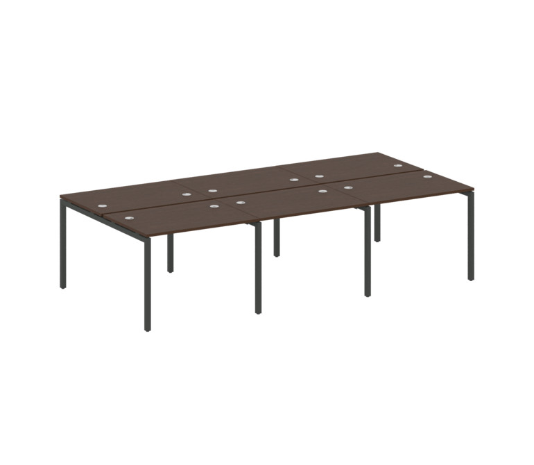 Metal System Quattro Рабочая станция на 6 раб. мест на П-образном м/к 40БП.СМ-6.1 Венге Цаво/Металл