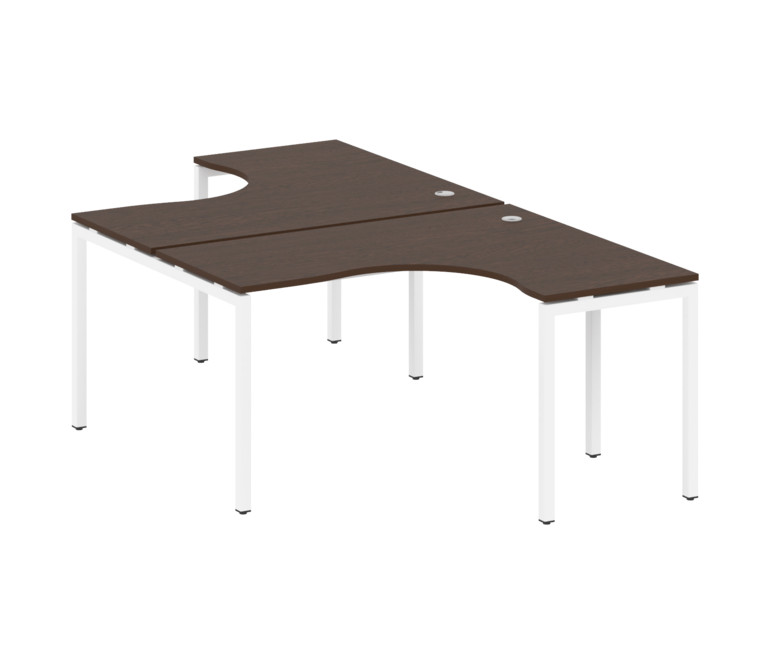 Metal System Quattro Рабочая станция криволинейная на П-образном м/к 40БП.РАС-СА-2.3 Венге Цаво/Мета