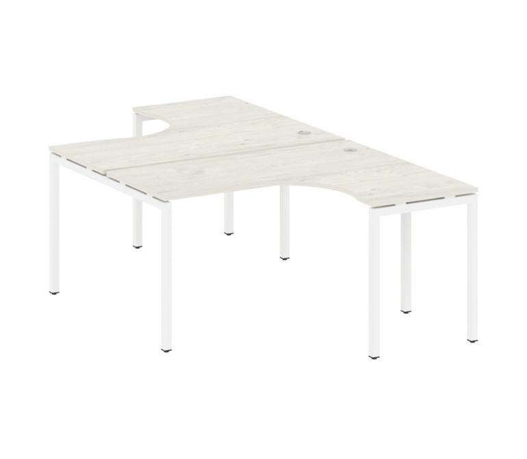 Metal System Quattro Рабочая станция криволинейная на П-образном м/к 40БП.РАС-СА-2.3 Дуб Наварра/Мет