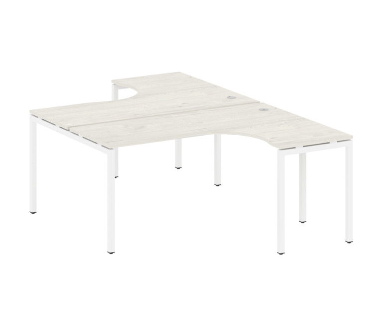 Metal System Quattro Рабочая станция криволинейная на П-образном м/к 40БП.РАС-СА-2.4 Дуб Наварра/Мет