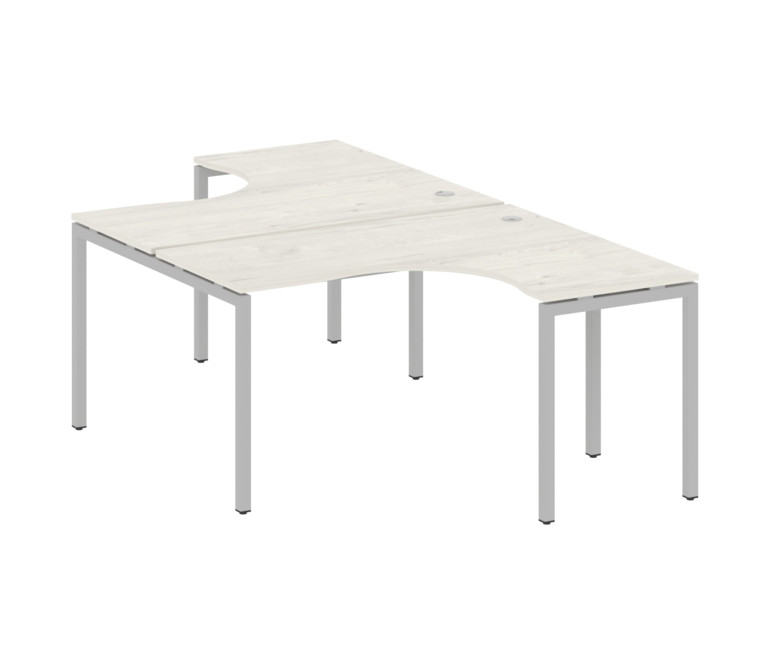 Metal System Quattro Рабочая станция криволинейная на П-образном м/к 40БП.РАС-СА-2.3 Дуб Наварра/Мет