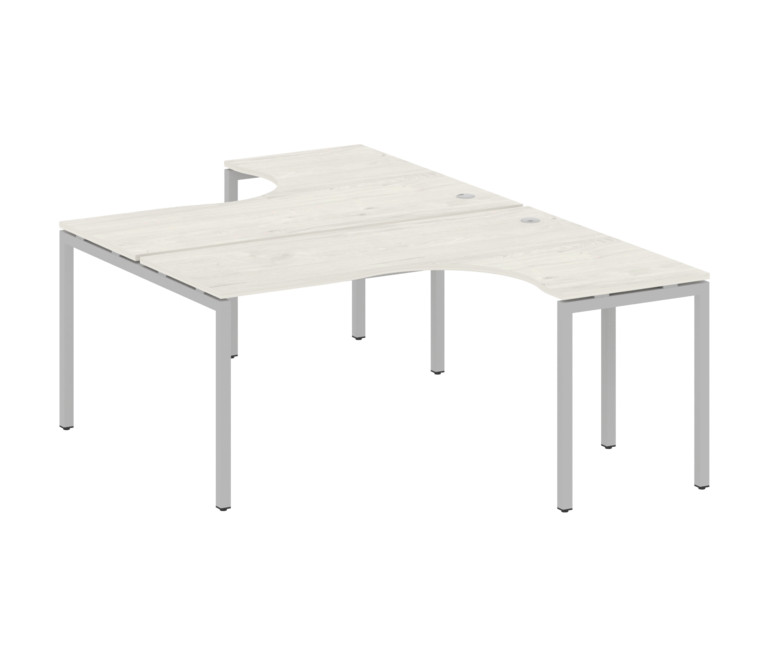 Metal System Quattro Рабочая станция криволинейная на П-образном м/к 40БП.РАС-СА-2.4 Дуб Наварра/Мет