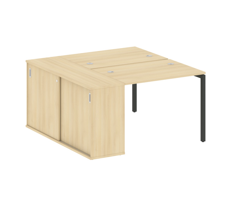 Metal System Quattro Рабочая станция с шкафом-купе на П-образном м/к 40БП.РС-СШК-1.1 Т Акация Лорка/