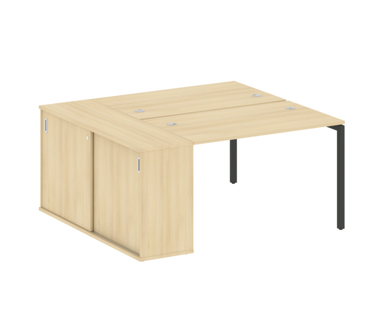 Metal System Quattro Рабочая станция с шкафом-купе на П-образном м/к 40БП.РС-СШК-1.2 Т Акация Лорка/