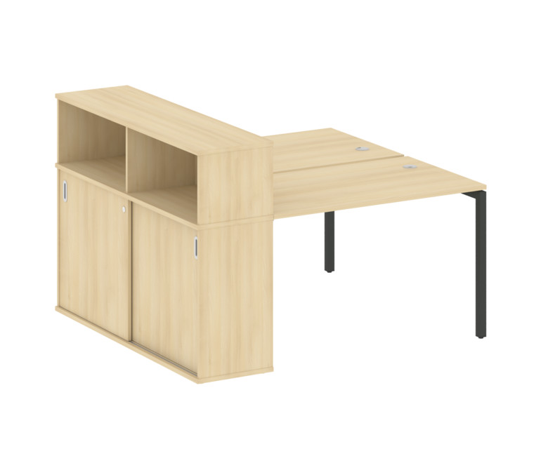 Metal System Quattro Рабочая станция с шкафом-купе на П-образном м/к 40БП.РС-СШК-2.2 Т Акация Лорка/
