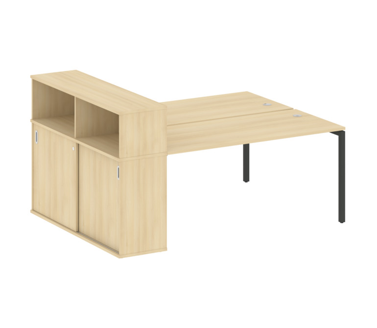 Metal System Quattro Рабочая станция с шкафом-купе на П-образном м/к 40БП.РС-СШК-2.4 Т Акация Лорка/