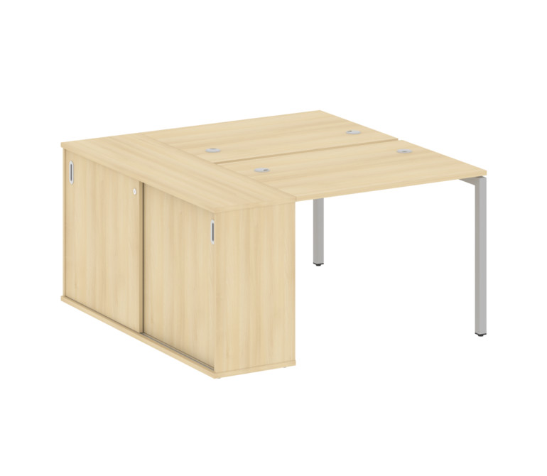 Metal System Quattro Рабочая станция с шкафом-купе на П-образном м/к 40БП.РС-СШК-1.1 Т Акация Лорка/