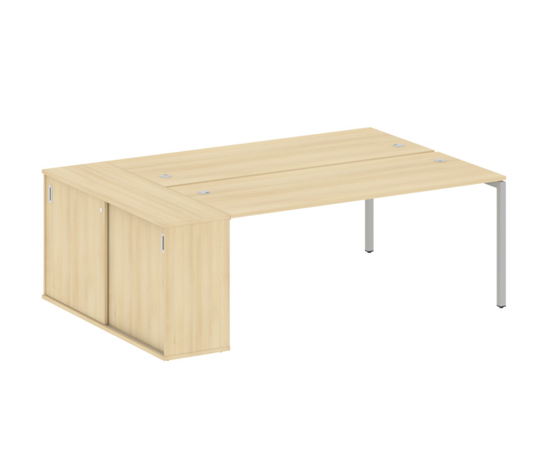 Metal System Quattro Рабочая станция с шкафом-купе на П-образном м/к 40БП.РС-СШК-1.5 Т Акация Лорка/