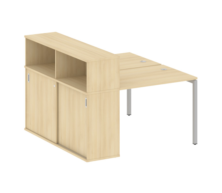 Metal System Quattro Рабочая станция с шкафом-купе на П-образном м/к 40БП.РС-СШК-2.1 Т Акация Лорка/