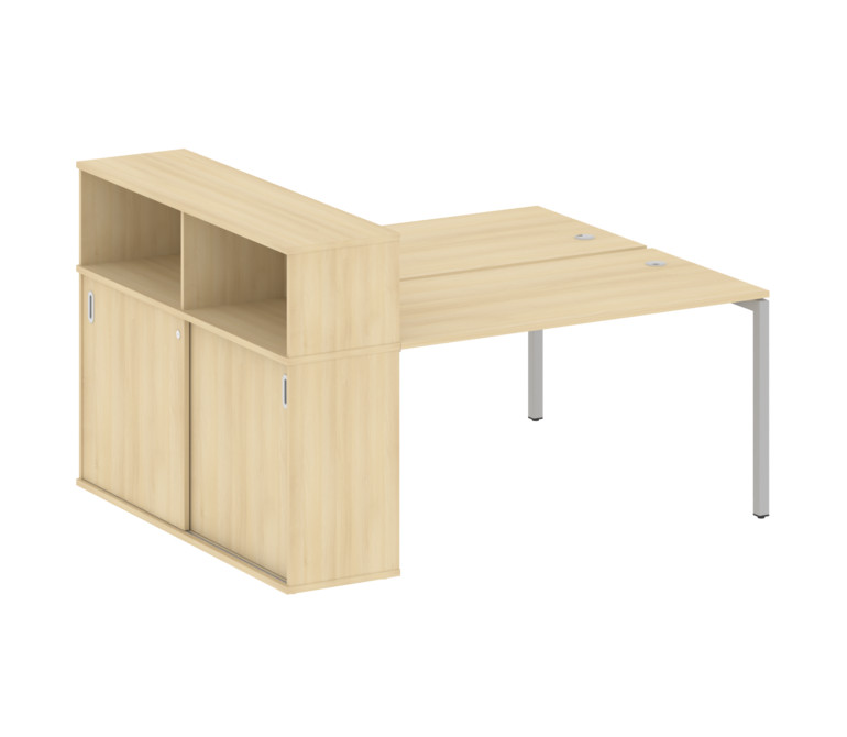 Metal System Quattro Рабочая станция с шкафом-купе на П-образном м/к 40БП.РС-СШК-2.3 Т Акация Лорка/