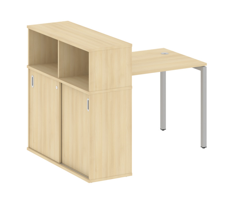 Metal System Quattro Стол письменный с шкафом-купе на П-образном м/к 40БП.РС-СШК-3.1 Т Акация Лорка/