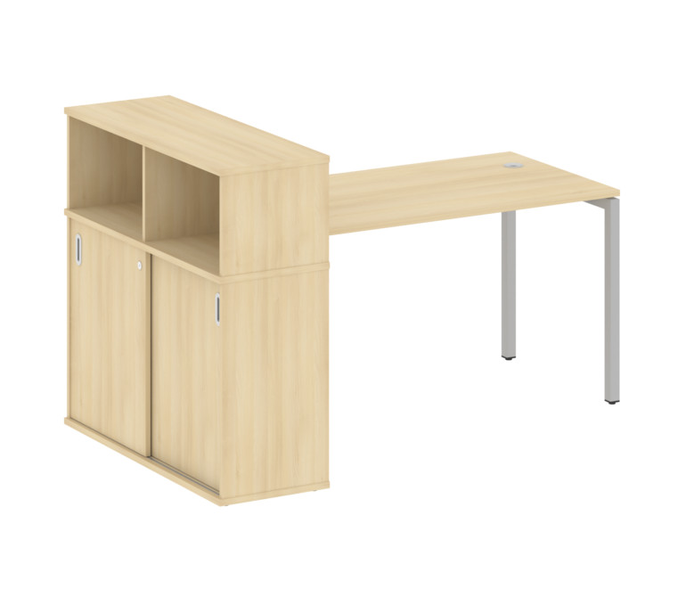 Metal System Quattro Стол письменный с шкафом-купе на П-образном м/к 40БП.РС-СШК-3.3 Т Акация Лорка/