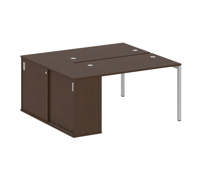 Metal System Quattro Рабочая станция с шкафом-купе на П-образном м/к 40БП.РС-СШК-1.2 Т Венге Цаво/Ме