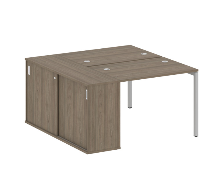 Metal System Quattro Рабочая станция с шкафом-купе на П-образном м/к 40БП.РС-СШК-1.1 Т Вяз Благородн