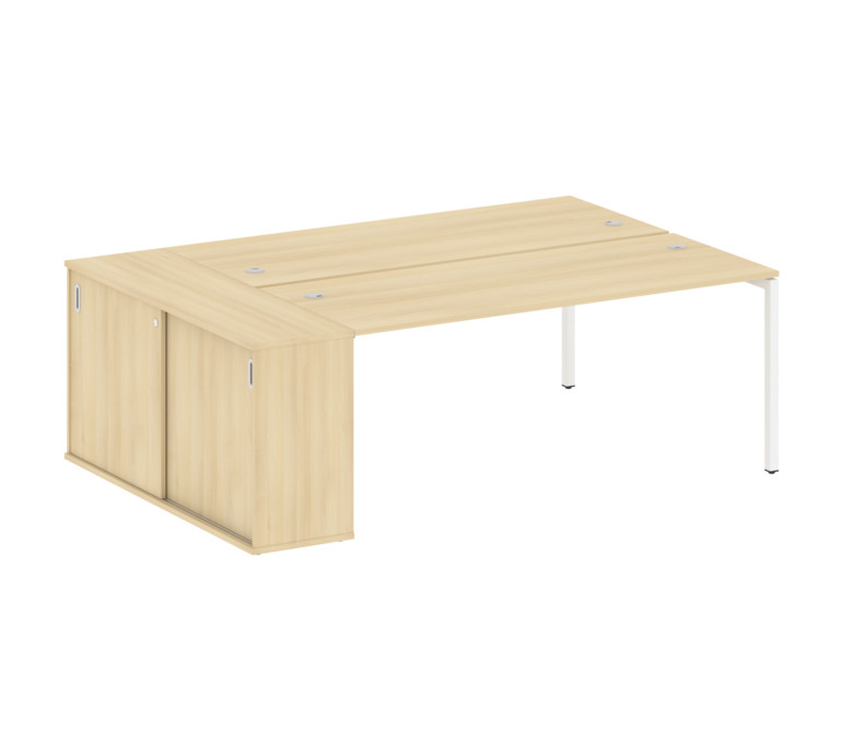 Metal System Quattro Рабочая станция с шкафом-купе на П-образном м/к 40БП.РС-СШК-1.5 Т Акация Лорка/