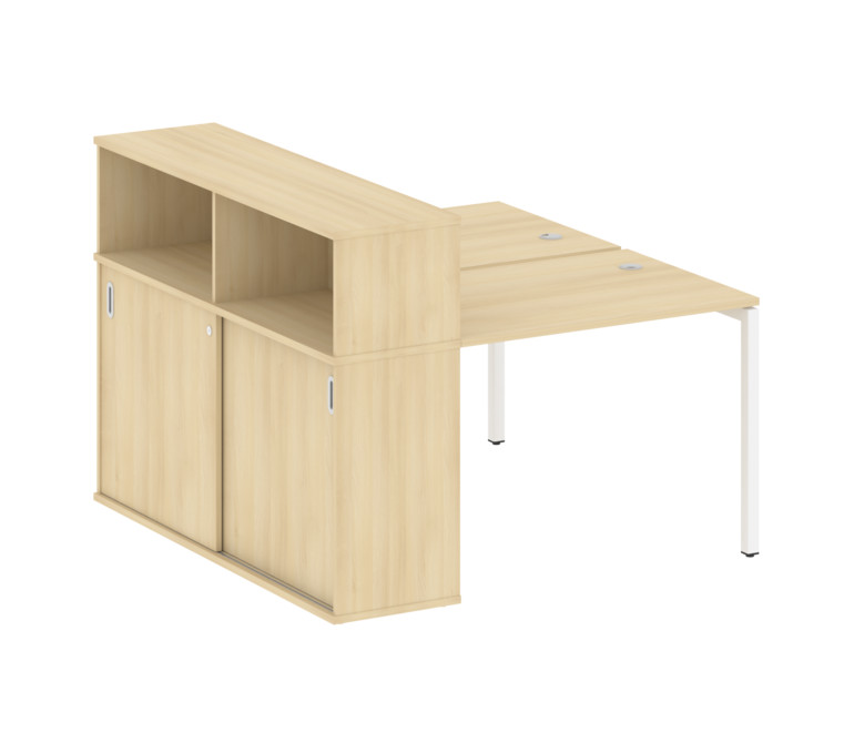 Metal System Quattro Рабочая станция с шкафом-купе на П-образном м/к 40БП.РС-СШК-2.1 Т Акация Лорка/