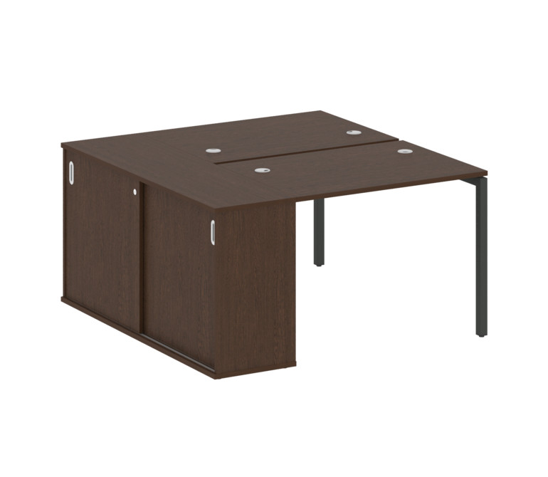 Metal System Quattro Рабочая станция с шкафом-купе на П-образном м/к 40БП.РС-СШК-1.1 Т Венге Цаво/Ме