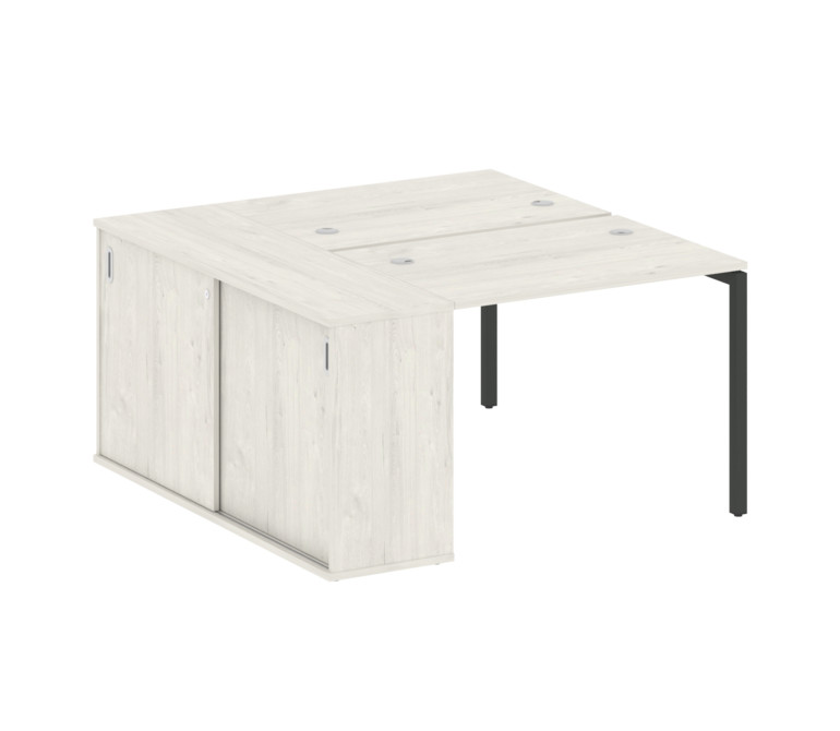 Metal System Quattro Рабочая станция с шкафом-купе на П-образном м/к 40БП.РС-СШК-1.1 Т Дуб Наварра/М