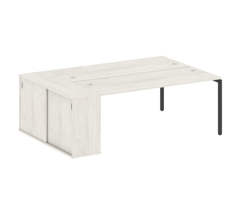 Metal System Quattro Рабочая станция с шкафом-купе на П-образном м/к 40БП.РС-СШК-1.5 Т Дуб Наварра/М