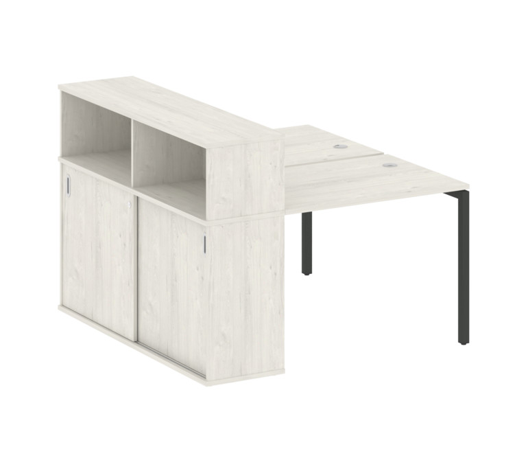 Metal System Quattro Рабочая станция с шкафом-купе на П-образном м/к 40БП.РС-СШК-2.1 Т Дуб Наварра/М