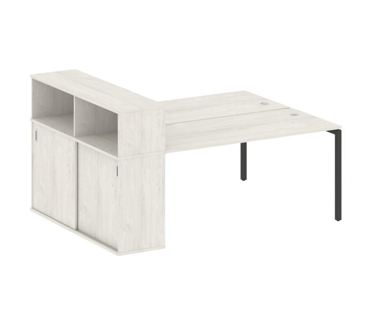 Metal System Quattro Рабочая станция с шкафом-купе на П-образном м/к 40БП.РС-СШК-2.4 Т Дуб Наварра/М