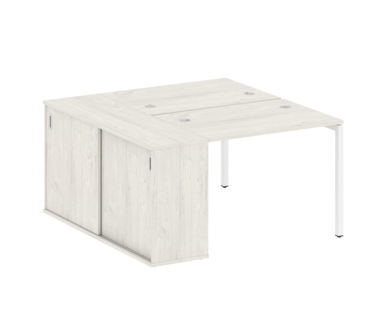 Metal System Quattro Рабочая станция с шкафом-купе на П-образном м/к 40БП.РС-СШК-1.1 Т Дуб Наварра/М