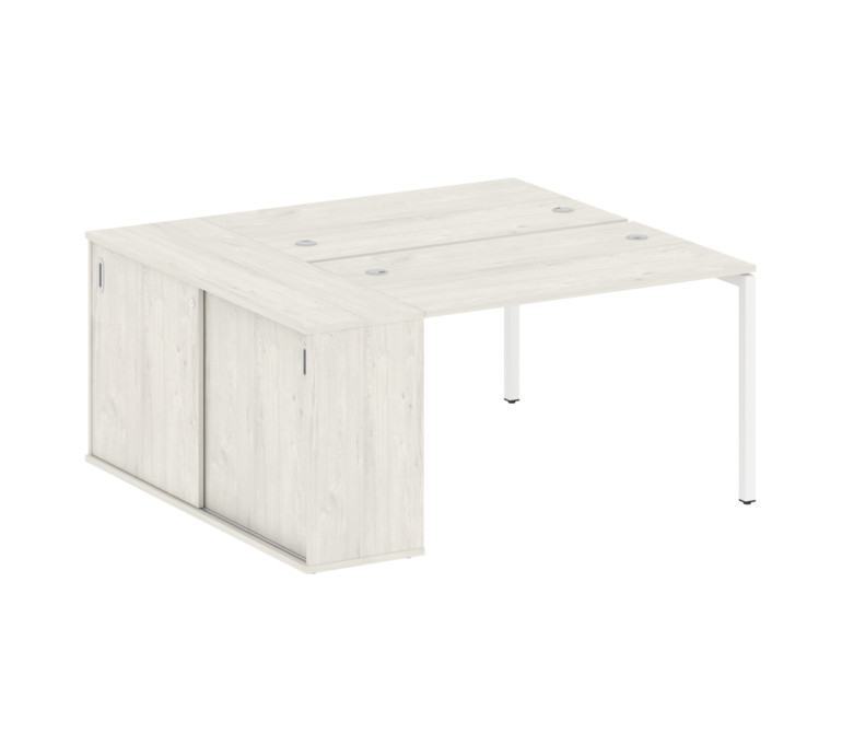 Metal System Quattro Рабочая станция с шкафом-купе на П-образном м/к 40БП.РС-СШК-1.2 Т Дуб Наварра/М