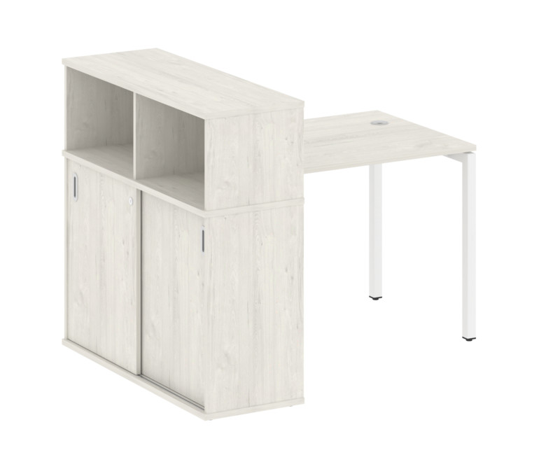 Metal System Quattro Стол письменный с шкафом-купе на П-образном м/к 40БП.РС-СШК-3.1 Т Дуб Наварра/М