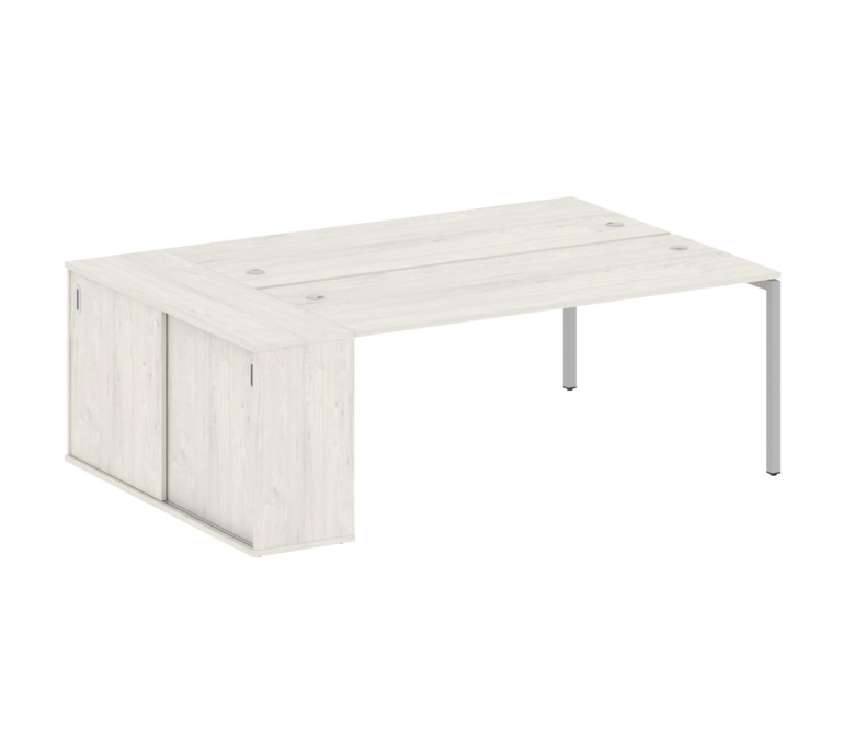 Metal System Quattro Рабочая станция с шкафом-купе на П-образном м/к 40БП.РС-СШК-1.5 Т Дуб Наварра/М