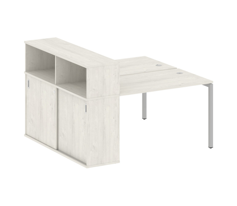 Metal System Quattro Рабочая станция с шкафом-купе на П-образном м/к 40БП.РС-СШК-2.2 Т Дуб Наварра/М