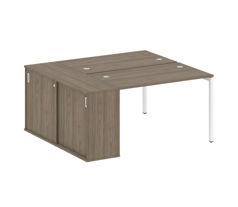 Metal System Quattro Рабочая станция с шкафом-купе на П-образном м/к 40БП.РС-СШК-1.2 Т Вяз Благородн