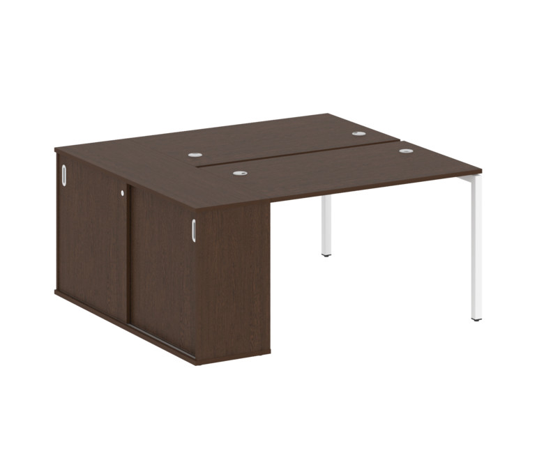 Metal System Quattro Рабочая станция с шкафом-купе на П-образном м/к 40БП.РС-СШК-1.2 Т Венге Цаво/Ме