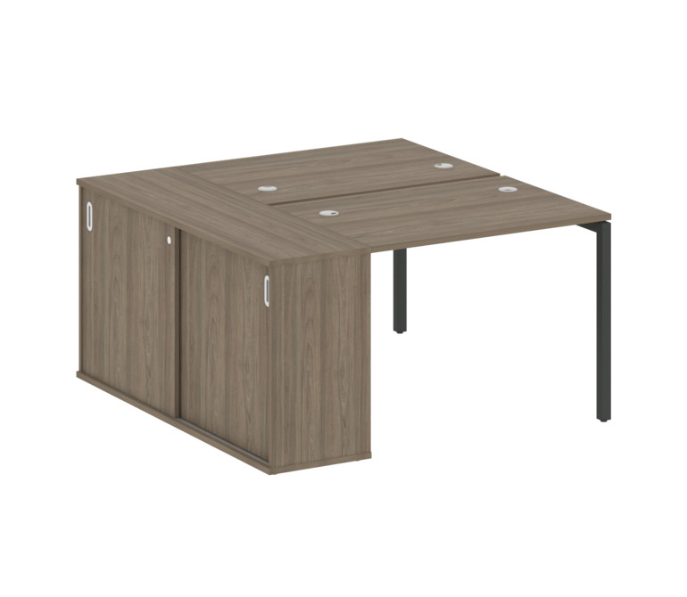 Metal System Quattro Рабочая станция с шкафом-купе на П-образном м/к 40БП.РС-СШК-1.1 Т Вяз Благородн