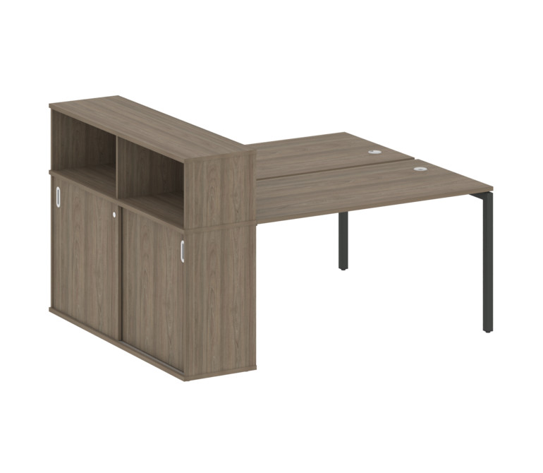 Metal System Quattro Рабочая станция с шкафом-купе на П-образном м/к 40БП.РС-СШК-2.3 Т Вяз Благородн