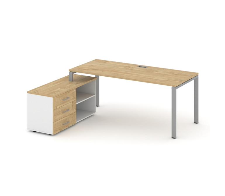 Style Project Direct Стол письменный с греденцией левой SN-6P.SRG-026.M(L) Тиквуд Светлый/Белый/Тикв