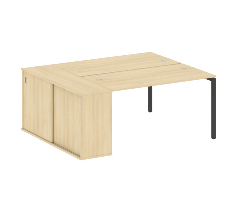 Metal System Quattro Рабочая станция с шкафом-купе на П-образном м/к 40БП.РС-СШК-1.3 Т Акация Лорка/