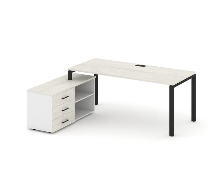 Style Project Direct Стол письменный с греденцией левой SN-6P.SRG-026.M(L) Дуб Наварра/Белый/Дуб Нав