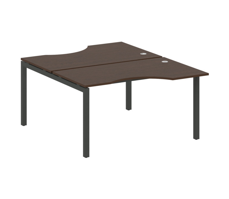 Metal System Quattro Рабочая станция криволинейная на П-образном м/к 50БП.РАС-СА-2.2 Венге Цаво/Мета