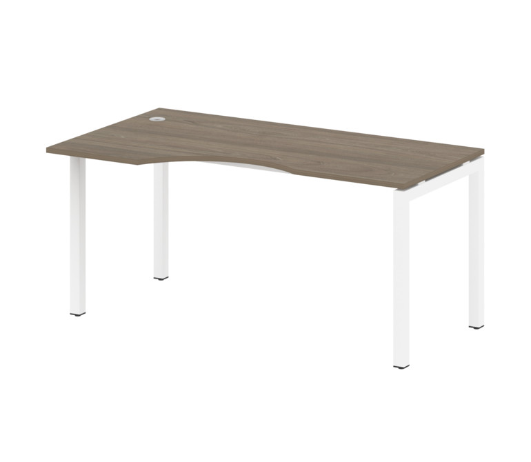 Metal System Quattro Стол криволинейный левый на П-образном м/к 50БП.СА-1 (L) Вяз Благородный/Металл