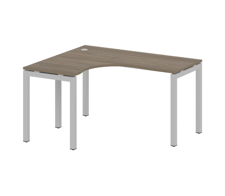 Metal System Quattro Стол криволинейный левый на П-образном м/к 50БП.СА-3 (L) Вяз Благородный/Металл