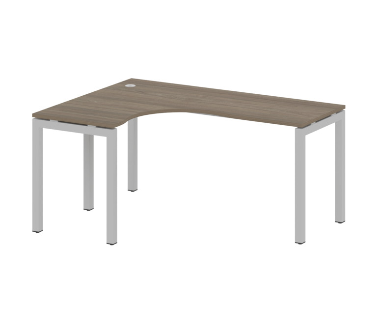 Metal System Quattro Стол криволинейный левый на П-образном м/к 50БП.СА-4 (L) Вяз Благородный/Металл